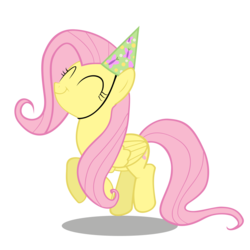 Size: 3000x3000 | Tagged: safe, artist:coldbologna, fluttershy, pony, g4, female, happy, hat, party hat, simple background, smiling, solo, transparent background, vector
