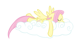 Size: 5338x3000 | Tagged: safe, artist:rox159th, fluttershy, pegasus, pony, g4, cloud, eyes closed, female, lying on a cloud, mare, on a cloud, simple background, sleeping, solo, transparent background, vector