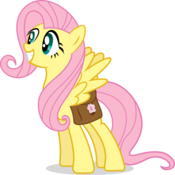 Size: 3879x3887 | Tagged: safe, artist:hornflakes, fluttershy, g4, saddle bag, simple background, smiling, transparent background, vector