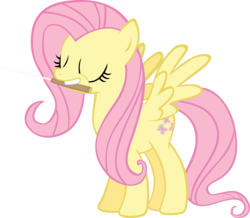 Size: 5000x4350 | Tagged: safe, artist:bakabrony, fluttershy, pegasus, pony, a canterlot wedding, g4, .svg available, absurd resolution, baton, conductor's baton, eyes closed, female, mare, mouth hold, simple background, solo, spread wings, transparent background, vector, wings