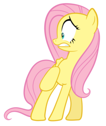 Size: 8417x10000 | Tagged: safe, artist:proenix, fluttershy, pegasus, pony, a canterlot wedding, g4, absurd resolution, female, gritted teeth, mare, raised hoof, scared, simple background, solo, transparent background, vector