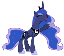 Size: 6000x5300 | Tagged: safe, artist:90sigma, princess luna, alicorn, pony, g4, absurd resolution, eyes closed, female, mare, raised hoof, simple background, solo, svg, transparent background, vector