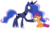 Size: 8000x4600 | Tagged: safe, artist:90sigma, princess luna, scootaloo, alicorn, pegasus, pony, g4, sleepless in ponyville, .svg available, absurd resolution, female, filly, mare, sad, simple background, svg, transparent background, vector