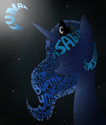 Size: 1700x2000 | Tagged: safe, artist:scythegirl, princess luna, pony, g4, crescent moon, female, solo, text