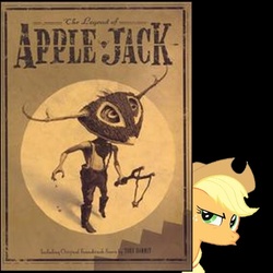 Size: 567x567 | Tagged: safe, applejack, g4, movie poster, name, the legend of applejack