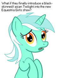 Size: 675x900 | Tagged: safe, lyra heartstrings, g4, conspiracy lyra, equestria girls drama, exploitable meme, meme, text