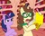 Size: 726x580 | Tagged: safe, artist:madmax, twilight sparkle, oc, oc:madmax, earth pony, pony, unicorn, g4, aeiou, beauty and the beast, book, disney, duo, engrish, female, glasses, golden oaks library, mare, parody, ponysona, self deprecation, self portrait, unicorn twilight