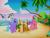 Size: 640x480 | Tagged: safe, screencap, coconut grove, island delight, star catcher, friends are never far away, g3, beach, butterfly island, sandcastle