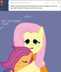 Size: 629x750 | Tagged: safe, fluttershy, scootaloo, g4, cyborg 009