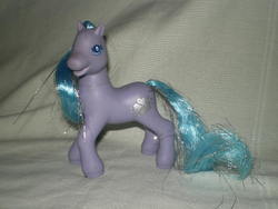 Size: 640x480 | Tagged: safe, photographer:lancer, prince fauna, earth pony, pony, g2, male, solo, stallion, tinsel in mane, toy