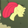 Size: 100x100 | Tagged: safe, artist:foxbeast, edit, apple bloom, earth pony, pony, g4, the return of harmony, animated, blank flank, bloom butt, butt, butt only, buttstuck, female, filly, foal, hoofy-kicks, pictures of butts, plot, solo, stuck