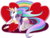 Size: 2165x1666 | Tagged: safe, artist:blindcoyote, princess celestia, twilight sparkle, g4, cuddling, female, heart, heart pillow, lesbian, pillow, ship:twilestia, shipping, snuggling