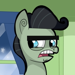 Size: 5000x5000 | Tagged: safe, artist:mellonshow, pony, absurd resolution, bust, dinkleberg, frown, lidded eyes, open mouth, ponified, portrait, solo, the fairly oddparents, timmy's dad