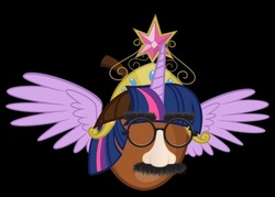 Size: 600x429 | Tagged: safe, twilight sparkle, alicorn, pony, g4, alicorn drama, female, glasses, groucho marx, mare, twilacorn, twilight sparkle (alicorn)