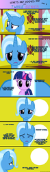 Size: 1050x3575 | Tagged: safe, artist:navitaserussirus, trixie, twilight sparkle, asktwixiegenies, g4, crying, sad