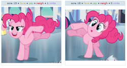 Size: 531x285 | Tagged: safe, pinkie pie, g4, games ponies play, my little pony: friendship is magic, exploitable meme, juxtaposition, juxtaposition win