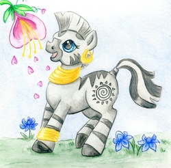 Size: 4149x4081 | Tagged: safe, artist:rayechu, zecora, zebra, g4, absurd resolution, traditional art