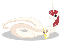 Size: 1024x702 | Tagged: safe, artist:elsdrake, oc, oc only, oc:fausticorn, lamia, original species, lamiafied, lauren faust, simple background, solo, species swap, transparent background, vector