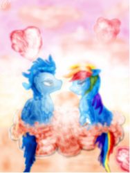 Size: 452x602 | Tagged: safe, artist:cinnec, rainbow dash, soarin', g4, ship:soarindash, shipping, valentine