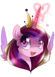 Size: 600x845 | Tagged: dead source, safe, artist:loyaldis, princess cadance, alicorn, pony, g4, female, heart, heart eyes, magic, mare, simple background, solo, transparent background, wingding eyes