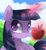 Size: 600x650 | Tagged: dead source, safe, artist:loyaldis, twilight sparkle, pony, g4, apple, female, food, heart eyes, magic, solo, wingding eyes