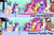 Size: 600x400 | Tagged: safe, edit, edited screencap, screencap, all aboard, applejack, fluttershy, pinkie pie, rainbow dash, rarity, twilight sparkle, twinkleshine, earth pony, pegasus, pony, unicorn, g4, games ponies play, just for sidekicks, my little pony: friendship is magic, animation error, comparison, error, friendship express, mane six, spot the difference, time paradox, train, unicorn twilight, you had one job