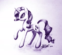 Size: 1795x1601 | Tagged: safe, artist:jejejoja, rarity, pony, g4, female, mare, monochrome, solo, traditional art