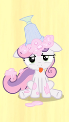 Size: 603x1060 | Tagged: safe, sweetie belle, g4, my little pony: friendship is magic, one bad apple, cute, milkshake, tongue out