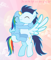 Size: 1024x1201 | Tagged: safe, artist:bubblestormx, rainbow dash, soarin', pegasus, pony, g4, duo, female, male, ship:soarindash, shipping, straight, vector