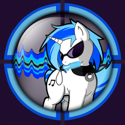 Size: 1200x1200 | Tagged: safe, artist:zebrahead101, dj pon-3, vinyl scratch, g4, sunglasses