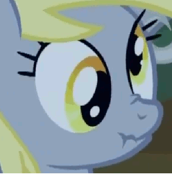 Size: 419x421 | Tagged: safe, edit, edited screencap, screencap, derpy hooves, pegasus, pony, g4, lesson zero, animated, cropped, female, mare, scrunchy face, vibrating