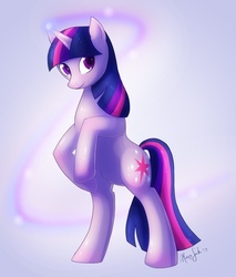 Size: 680x800 | Tagged: safe, artist:rebel-mel, twilight sparkle, pony, unicorn, g4, bipedal, magic, solo, unicorn twilight