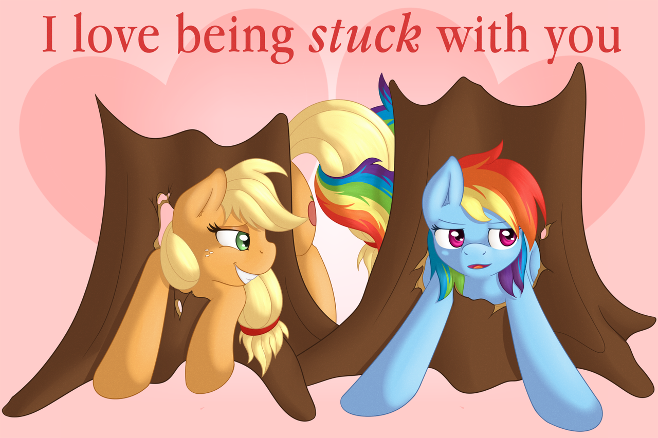 fanfic:stuck, appledash, clopfic, duo, fanfic, fanfic art, female, lesbian,...