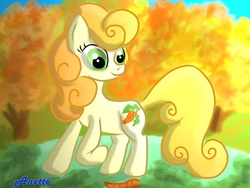 Size: 1000x750 | Tagged: safe, artist:anna-krylova, carrot top, golden harvest, pony, g4, carrot, female, solo