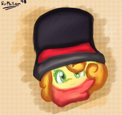 Size: 329x310 | Tagged: safe, artist:phillnana, carrot top, golden harvest, g4, hat, profile