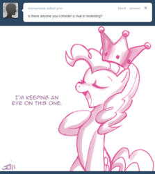 Size: 650x729 | Tagged: safe, artist:johnjoseco, pinkie pie, ask princess molestia, g4, comic, crown