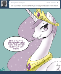 Size: 600x727 | Tagged: safe, artist:johnjoseco, princess celestia, pony, ask princess molestia, princess molestia, g4, alternate hairstyle, comic, female, solo, tumblr