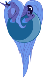 Size: 1024x1853 | Tagged: safe, artist:guandi97, princess luna, pony, g4, female, heart, heart pony, moon, simple background, sleeping, solo, transparent background, vector