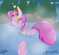 Size: 996x931 | Tagged: safe, artist:arnachy, pinkie pie, g4, 30 minute art challenge, butt, hot springs, plot