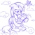 Size: 945x945 | Tagged: safe, artist:megasweet, derpy hooves, dinky hooves, pegasus, pony, unicorn, g4, baby, baby dinky hooves, baby pony, crossover, equestria's best mother, female, foal, male, mare, mario, monochrome, newborn, nintendo, super mario bros., underp