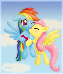 Size: 912x1067 | Tagged: safe, artist:metax-z, fluttershy, rainbow dash, g4, female, lesbian, ship:flutterdash, shipping, valentine