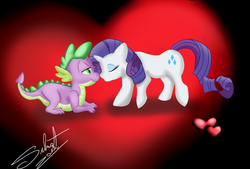 Size: 1748x1181 | Tagged: safe, artist:silnat, rarity, spike, g4, ship:sparity, shipping