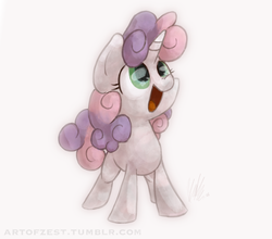 Size: 1259x1106 | Tagged: safe, artist:zestyoranges, sweetie belle, pony, g4, female, simple background, solo