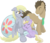 Size: 12600x10800 | Tagged: safe, artist:xniclord789x, derpy hooves, dinky hooves, doctor whooves, time turner, pegasus, pony, g4, absurd resolution, belly, big belly, cute, derpabetes, equestria's best mother, family, female, floppy ears, happy, male, mare, necktie, pregnant, ship:doctorderpy, shipping, simple background, straight, transparent background, underp