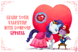 Size: 900x600 | Tagged: safe, artist:rzstudio, rarity, spike, g4, cosplay, female, fire ruby, male, mario, princess peach, ship:sparity, shipping, straight, super mario bros., valentine