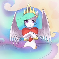 Size: 700x700 | Tagged: safe, artist:keterok, princess celestia, g4, cute, cutelestia, heart, valentine, valentine's day