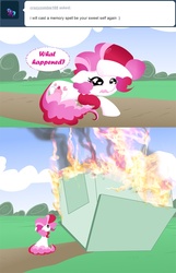 Size: 700x1086 | Tagged: safe, artist:peachiekeenie, plumsweet, pony, ask plumsweet, g4, ask, comic, fire, house, solo