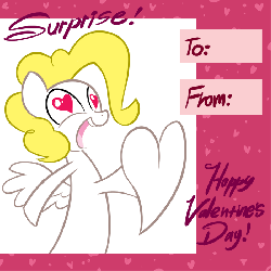 Size: 700x700 | Tagged: dead source, safe, artist:willdrawforfood1, surprise, pony, ask surprise, g1, g4, animated, ask, female, g1 to g4, generation leap, heart, heart bulge, heart eyes, heart pounding, heartbeat, solo, tumblr, valentine, valentine's day, wingding eyes