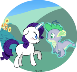 Size: 670x631 | Tagged: safe, artist:psychotd, rarity, spike, g4, ship:sparity, shipping