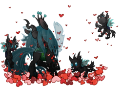 Size: 901x648 | Tagged: safe, artist:luga12345, queen chrysalis, changeling, changeling queen, g4, cute, cutealis, cuteling, female, heart